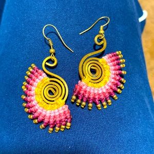 Pink purple coloured Ear Ring